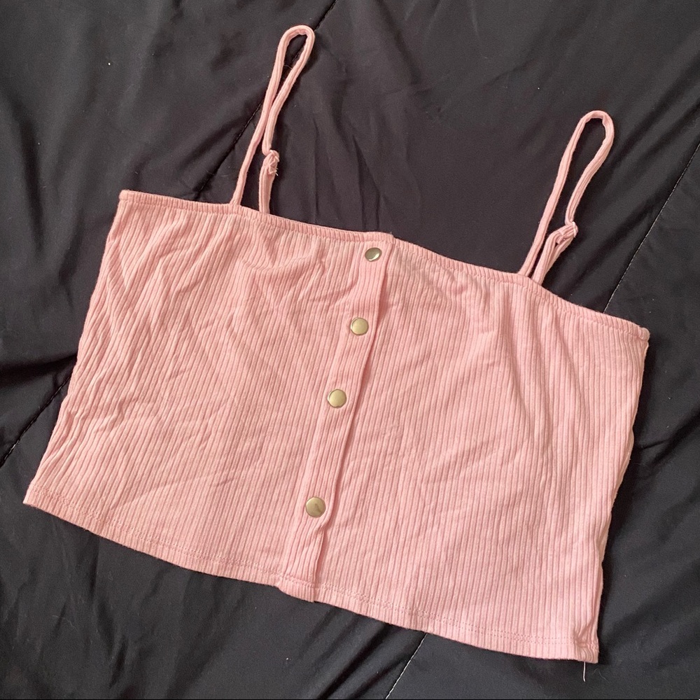 Baby Pink Cropped Tank Top